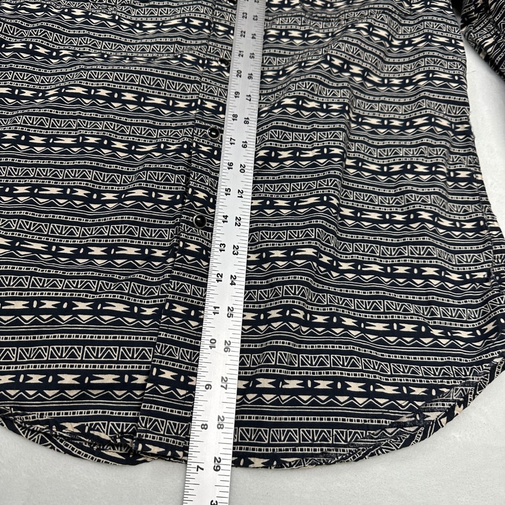 ROPER Pearl Snap Aztec Tribal Print Men's Medium Long Sleeve Button Down Shirt - Picture 9 of 13